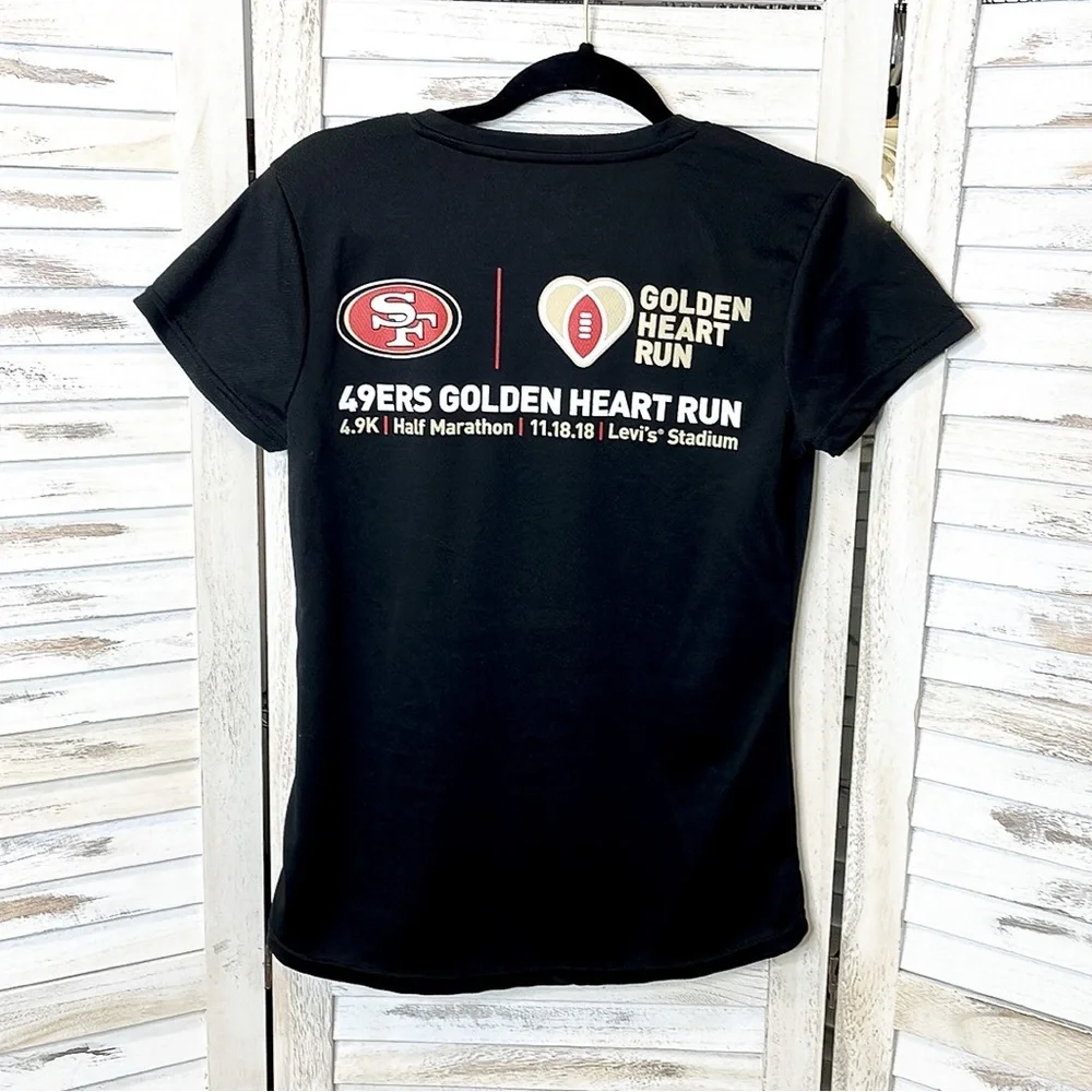 Green Layer | San Francisco 49ers V Neck Tee Women’s Black Short Sleeve Size M - Picture 6 of 7